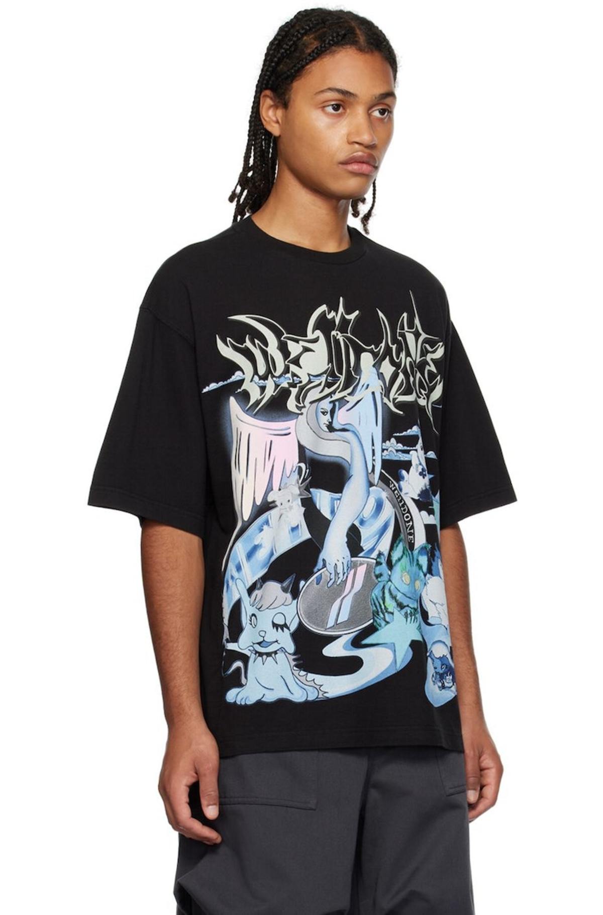 価格は安く We11done-Black-New-Monster-T- トップス