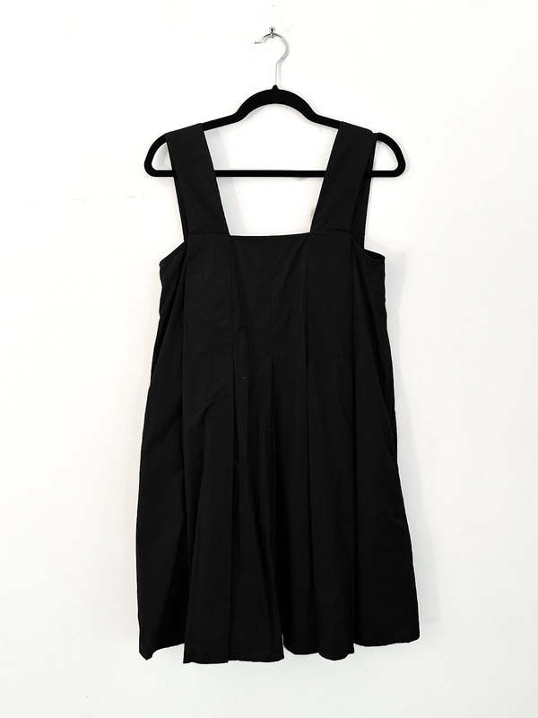 SAMPLE - PLEATED MINI DRESS - BLACK COTTON | Garmentory