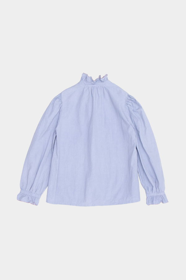 kids Caramel CAULIFLOWER GIRL BLOUSE - SLATE BLUE