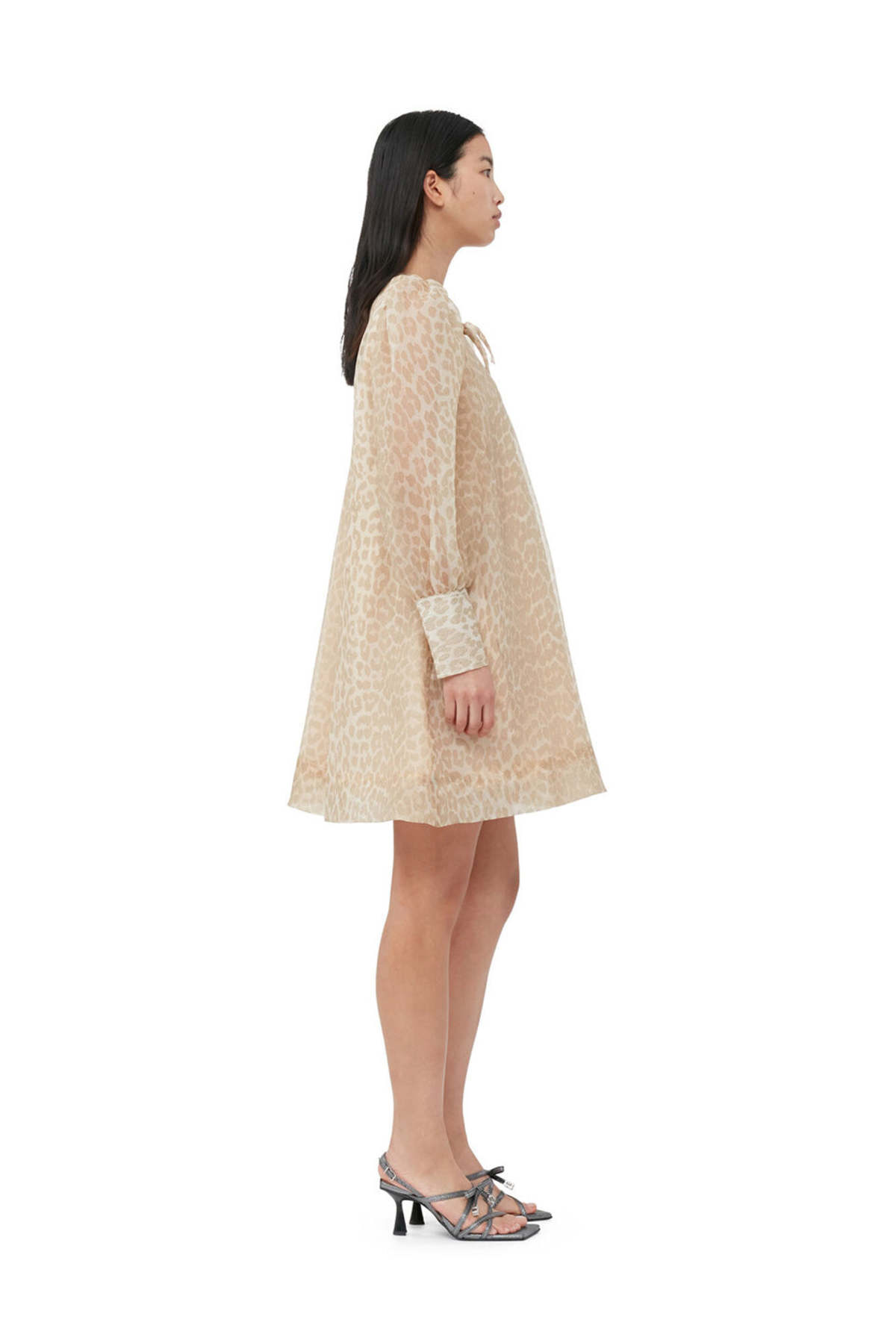 open lace back dress Ganni Organza Circle Collar Mini Dress main image 1