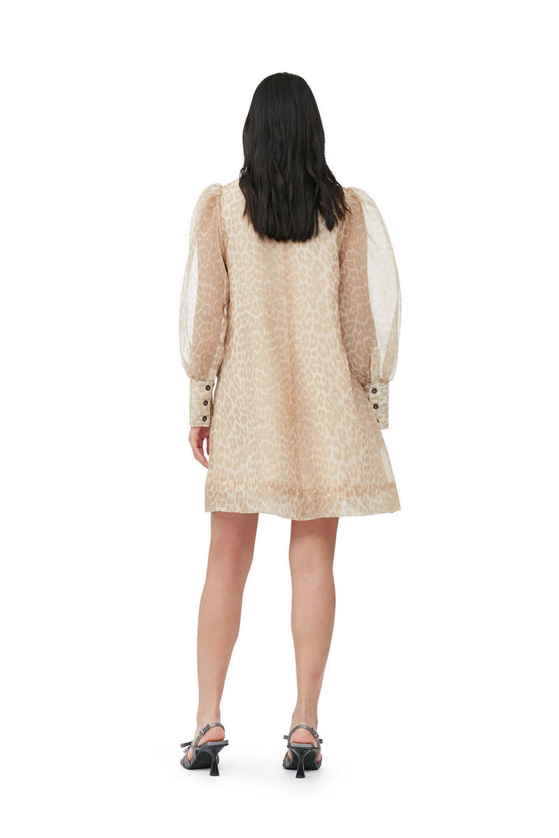 open lace back dress White Organza Mini Dress  self-portrait