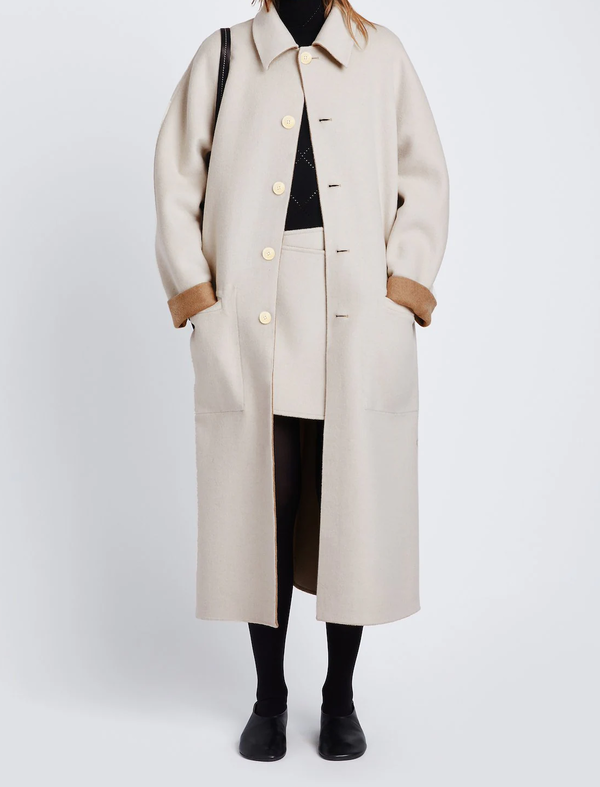 Proenza Schouler Melton Reversible Coat - Camel/White