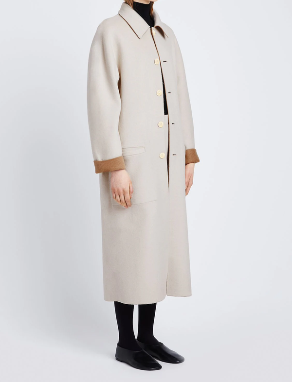 Proenza Schouler Melton Reversible Coat - Camel/White