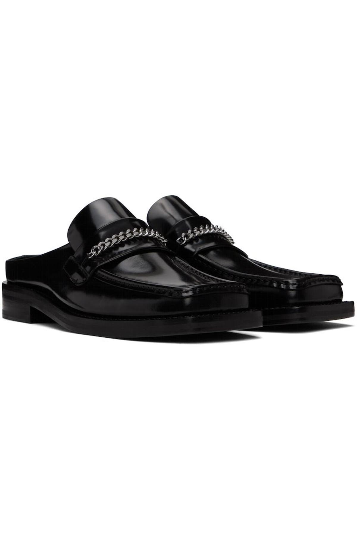 Martine Rose Square Toe Mules - Black | Garmentory