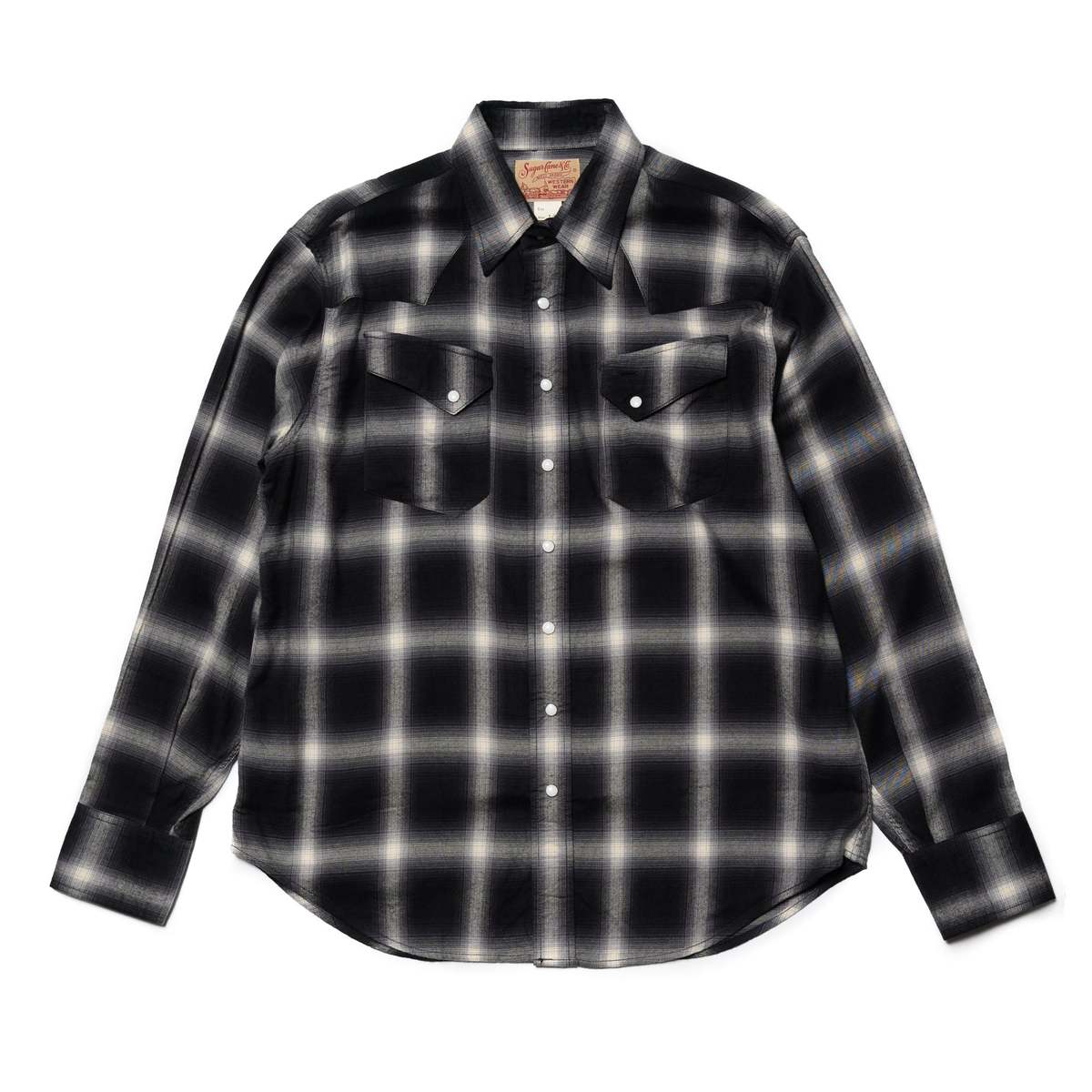 sugar cane Ombre Check Western Shirt - Black | Garmentory sugar cane Ombre Check Western Shirt - Black | Garmentory