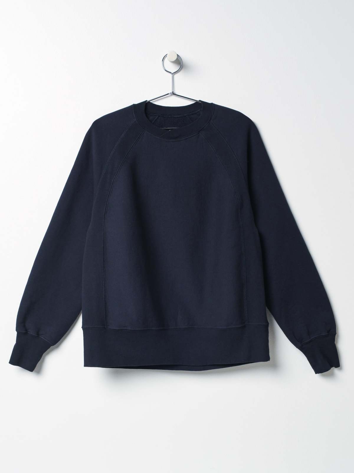 Engineered Garments Cotton Heavy Fleece Raglan Crew C - Navy 