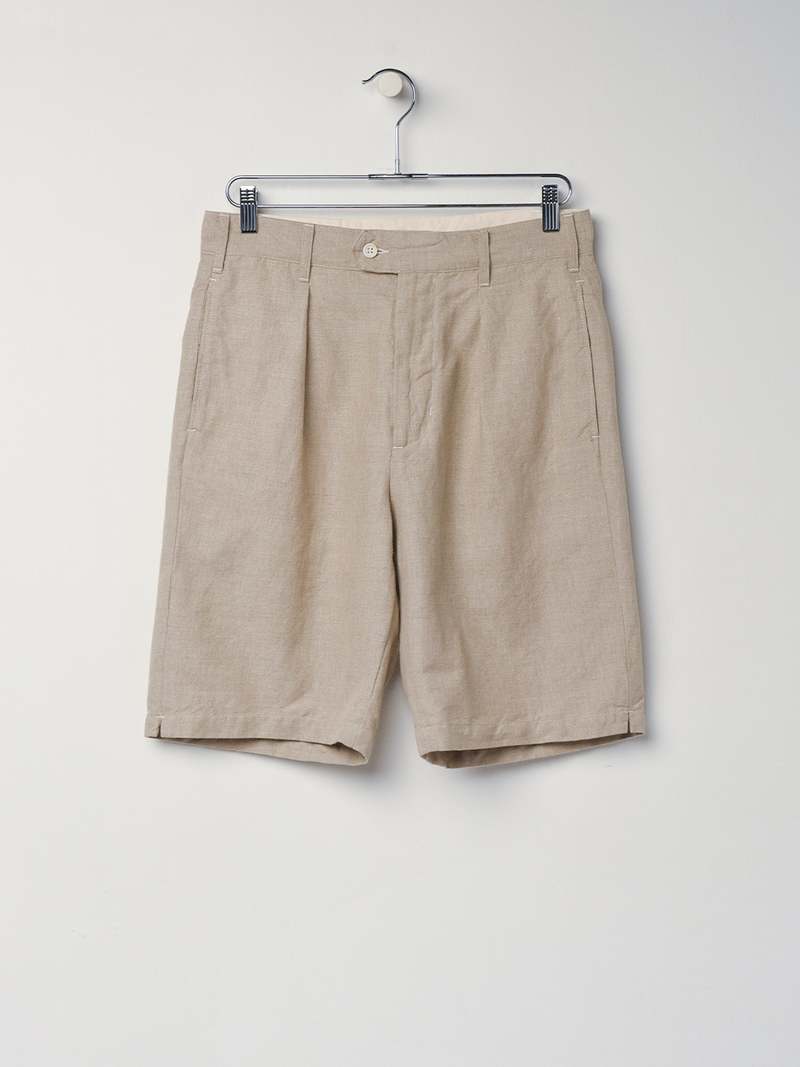 パンツ ENGINEERED GARMENTS Sunset Short Linen Engineered Garments Linen Cotton Sunset Short - Natural | Garmentory