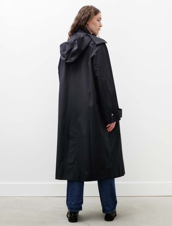 Studio Nicholson Tana Showerproof Coated Cotton Coat - Darkest Navy