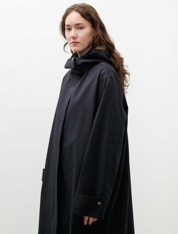 Studio Nicholson Tana Showerproof Coated Cotton Coat - Darkest Navy