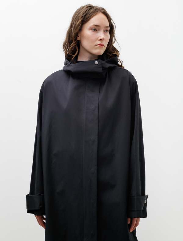 Studio Nicholson Tana Showerproof Coated Cotton Coat - Darkest Navy