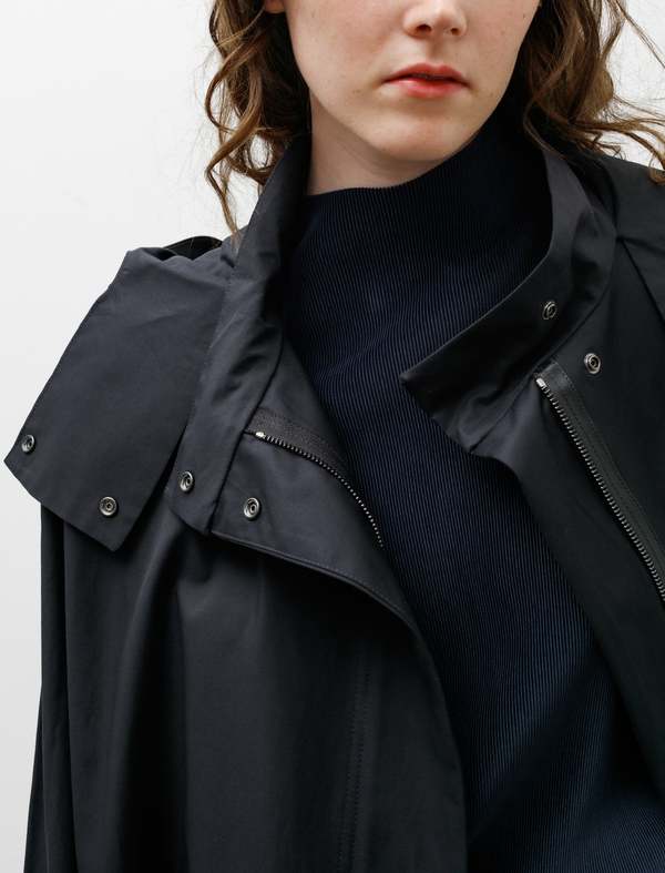 Studio Nicholson Tana Showerproof Coated Cotton Coat - Darkest Navy
