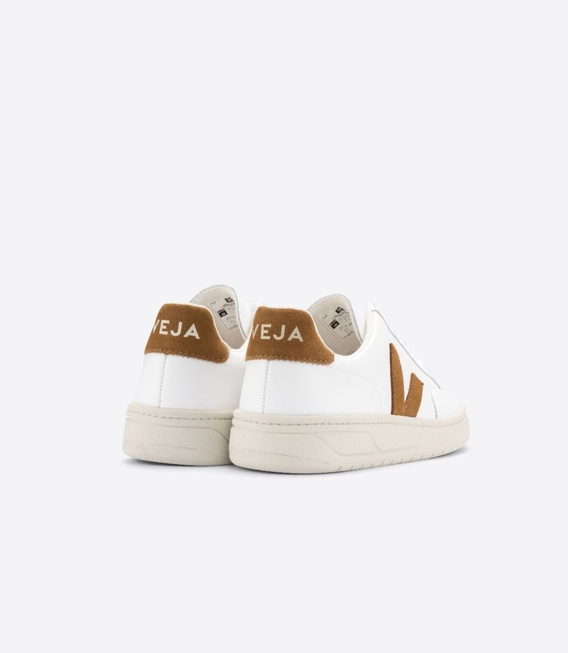 VEJA V-12 leather sneaker - Extra White/camel