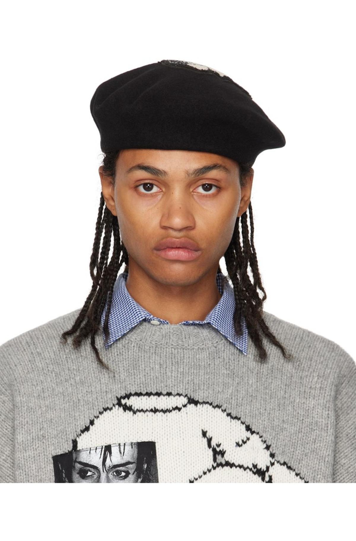希少 美品 19ss UNDERCOVER BERET Undercover Rose Beret - Black | Garmentory