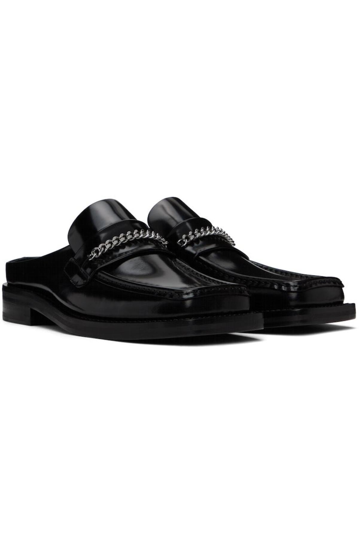 Martine Rose Square Toe Mules - Black | Garmentory
