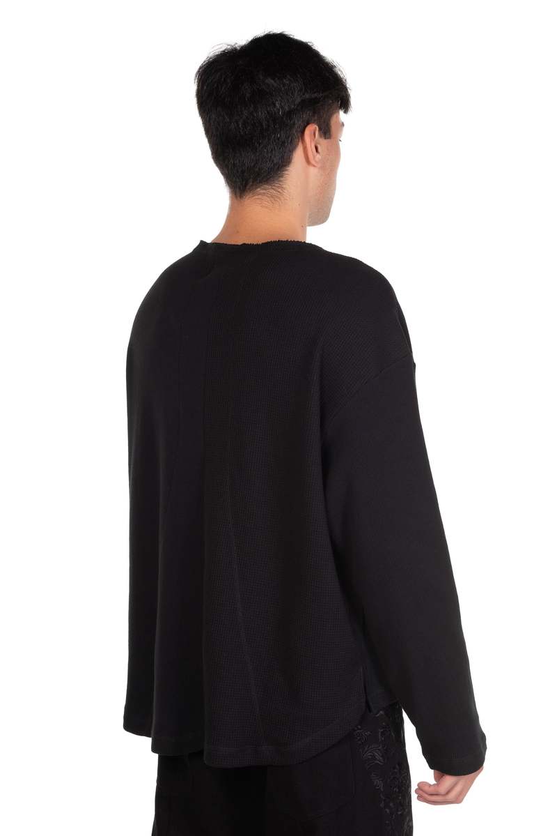 Professor.E Waffle Henley LS T-Shirt | Garmentory