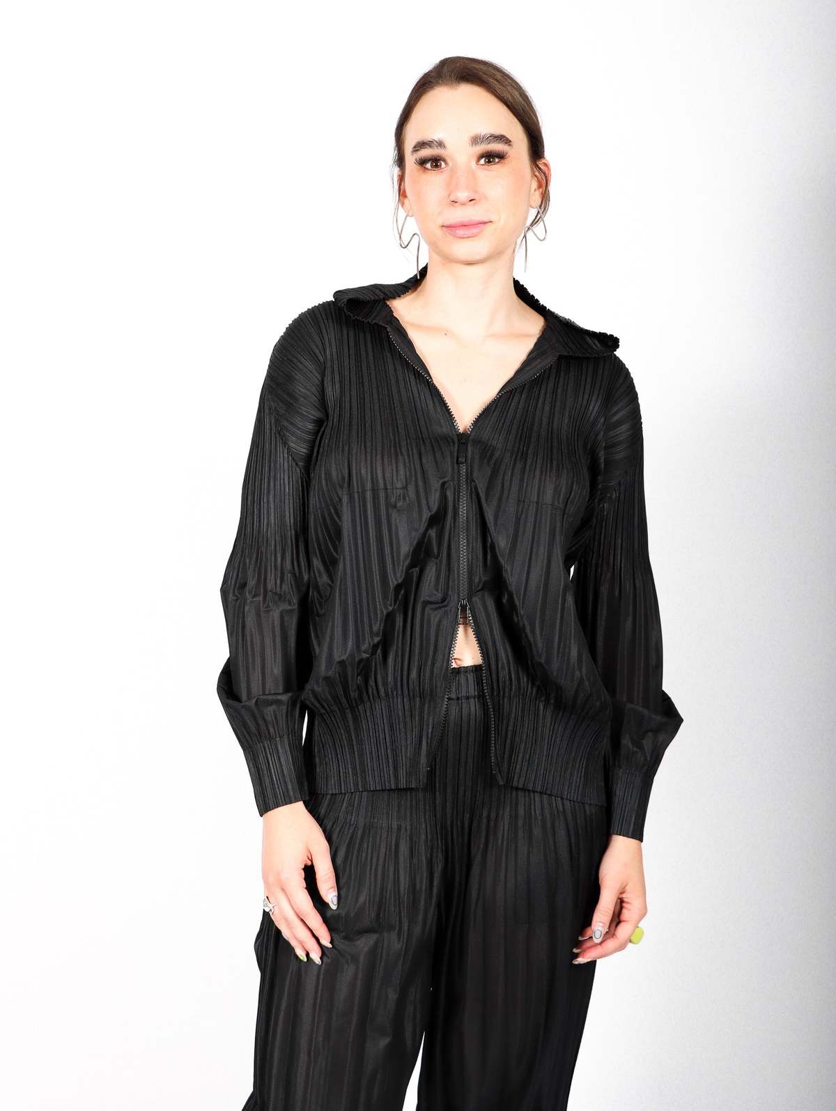 Pleats Please by Issey Miyake Fluffy Basics Cardigan - Black