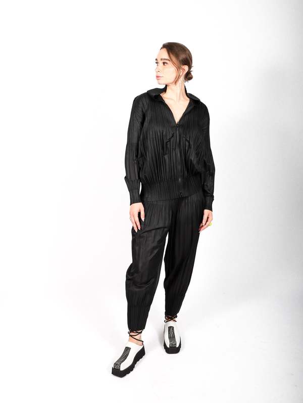 Pleats Please by Issey Miyake Fluffy Basics Cardigan - Black