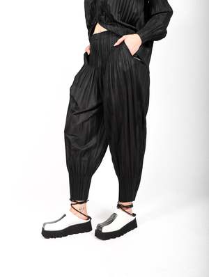 Pleats Please by Issey Miyake Fluffy Basics Pants - Black | Garmentory