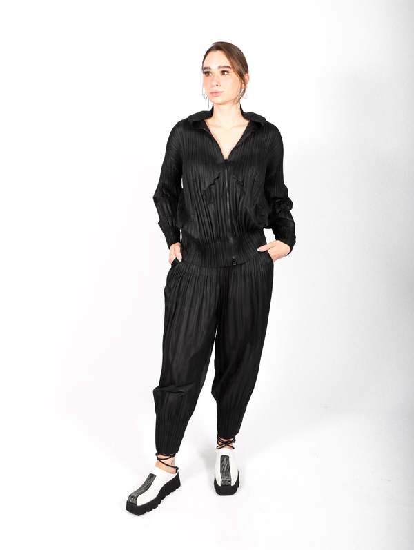 Pleats Please by Issey Miyake Fluffy Basics Pants - Black | Garmentory