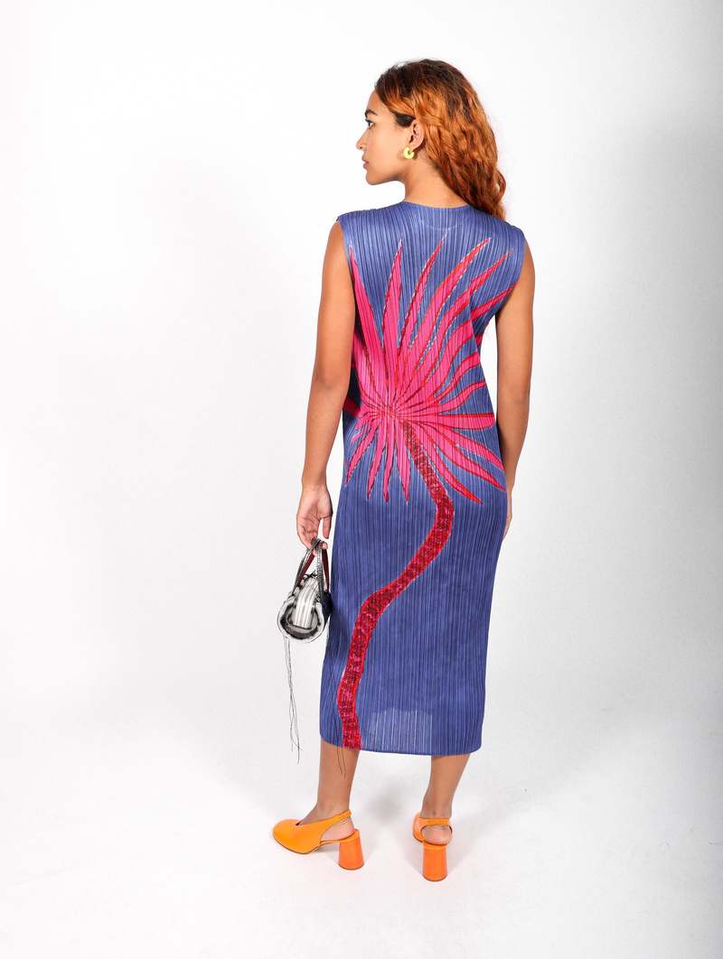 Ice Desert Dress in Blue by Pleats Please Issey Miyake | Garmentory 