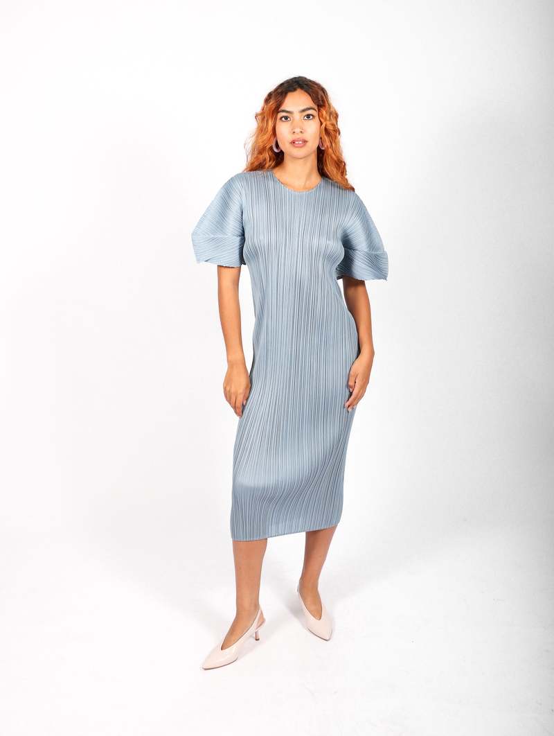 Monthly Colors August Dress in Cool Gray by Pleats Please