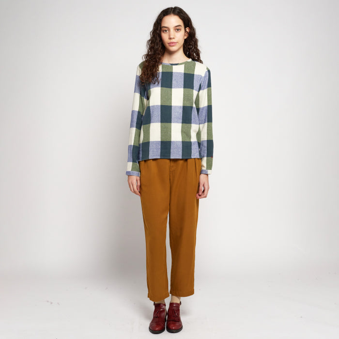 yellow plaid blouse
