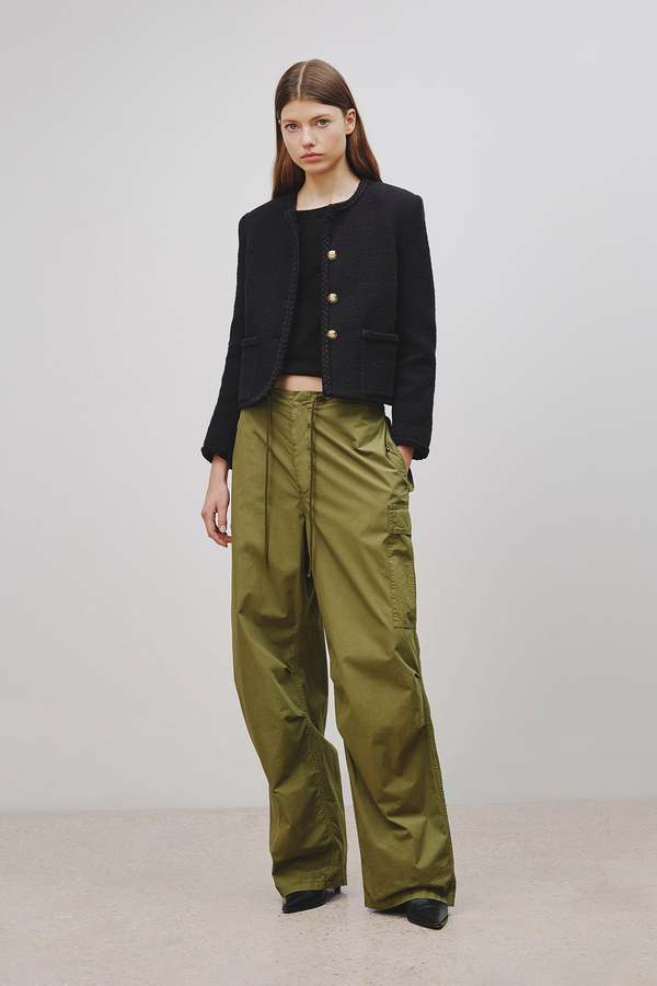 Nili Lotan Lison Oversized Cargo Pant - Olive Green | Garmentory