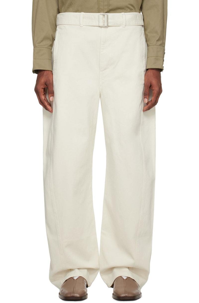 Lemaire Twisted Belted Jeans - Clay White | Garmentory