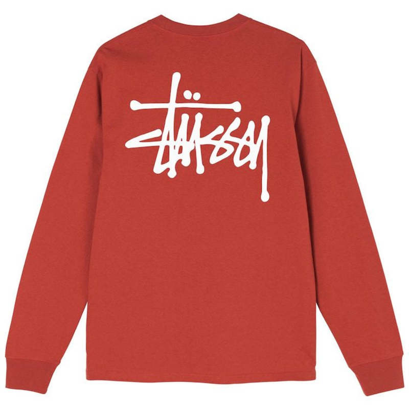 s*u様 main story 26ss Long Tee Brick 6y Stussy Basic Long Sleeve Tee Shirt - Brick | Garmentory