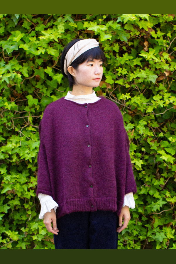 Gallego Desportes Pantalon Mohair Cardigan - Plum