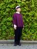 Gallego Desportes Pantalon Mohair Cardigan - Plum - Thumbnail 4