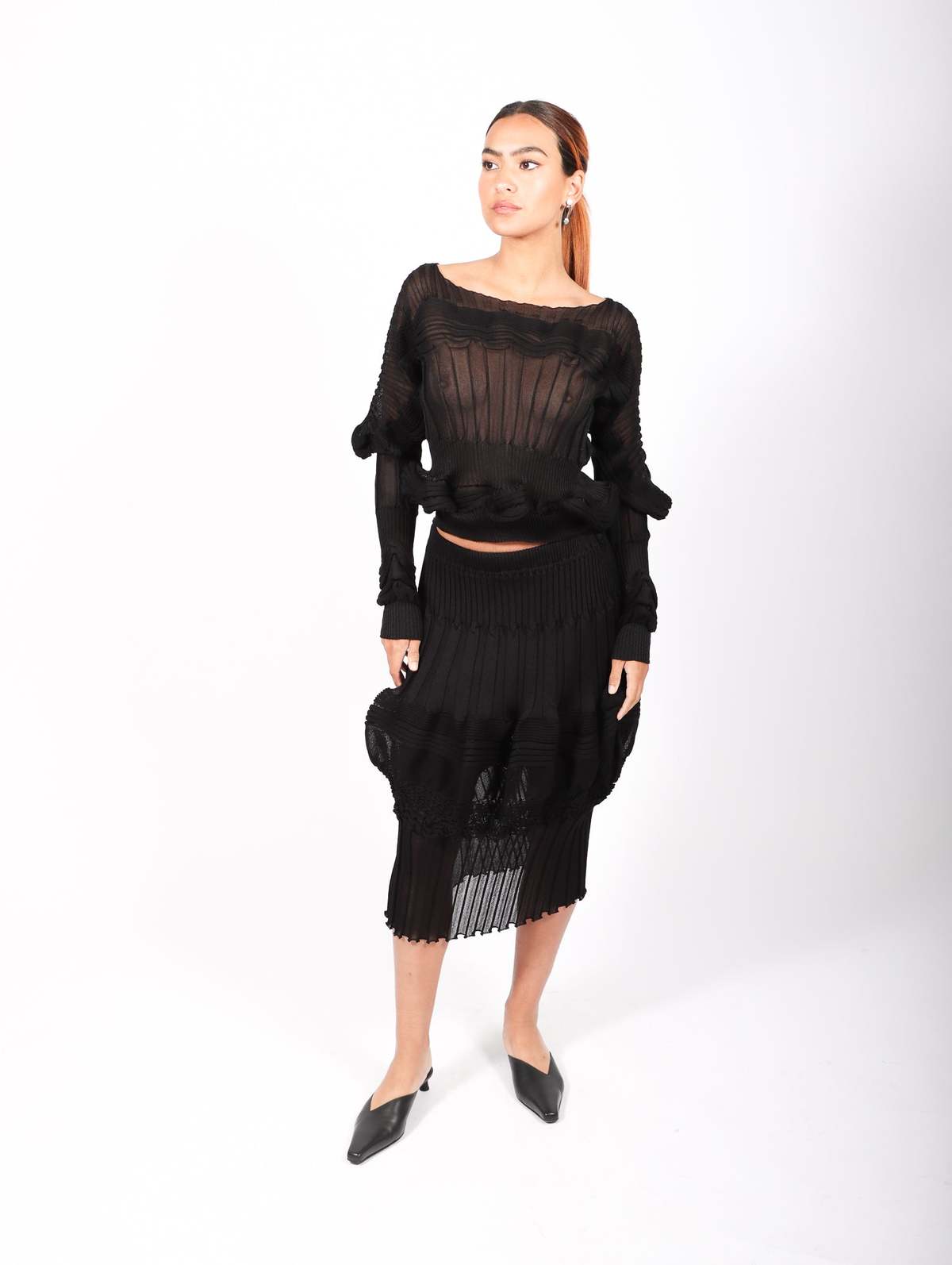 ISSEY MIYAKE トップス　ブラック Issey Miyake Trunk Show Assemblage Top - Black | Garmentory