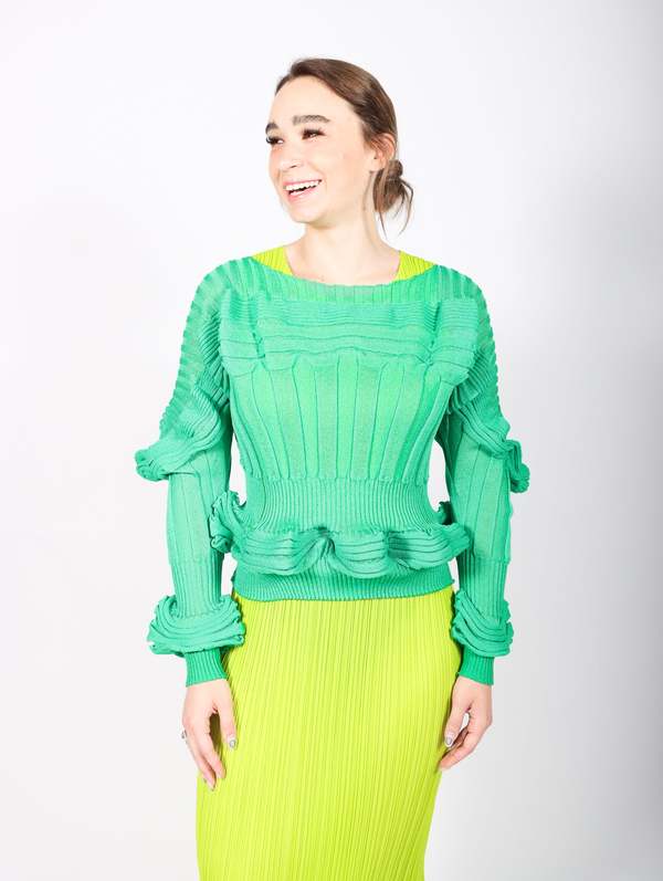 Issey Miyake Trunk Show Assemblage Top - Green | Garmentory