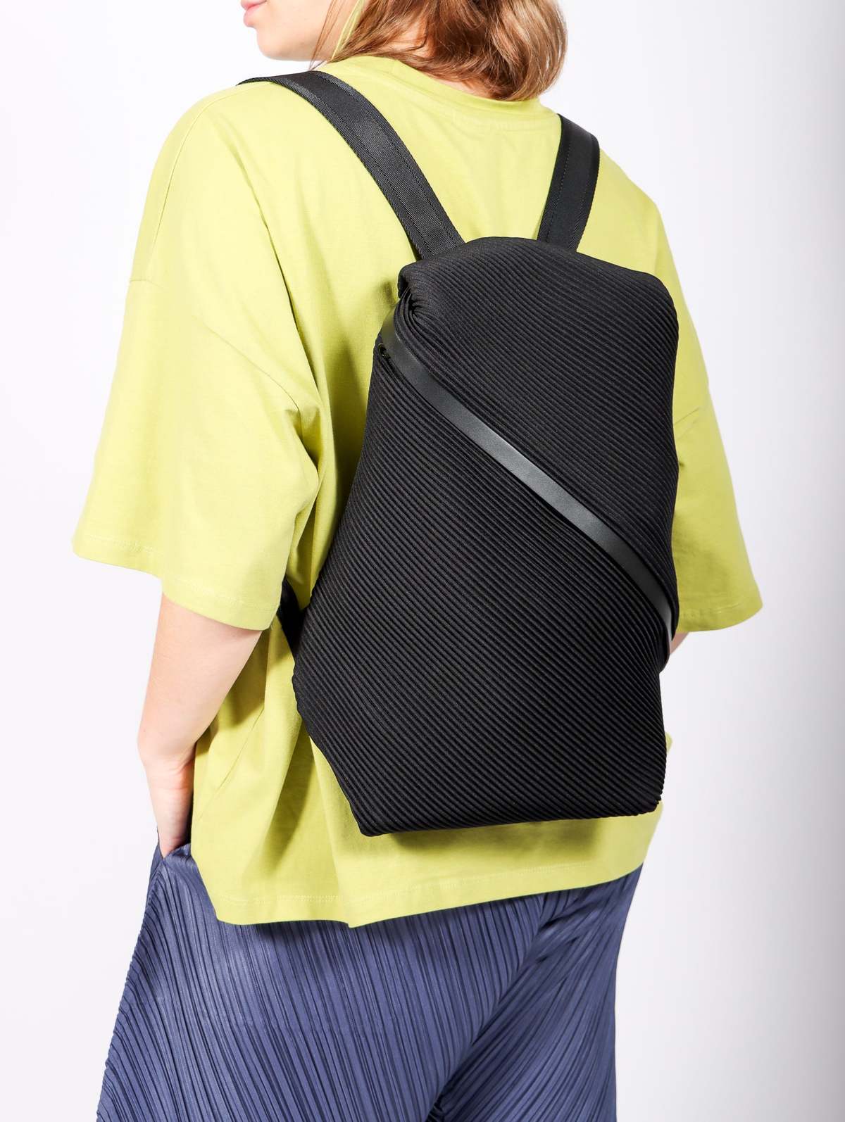 Pleats Please by Issey Miyake Bias Pleats Backpack - Black