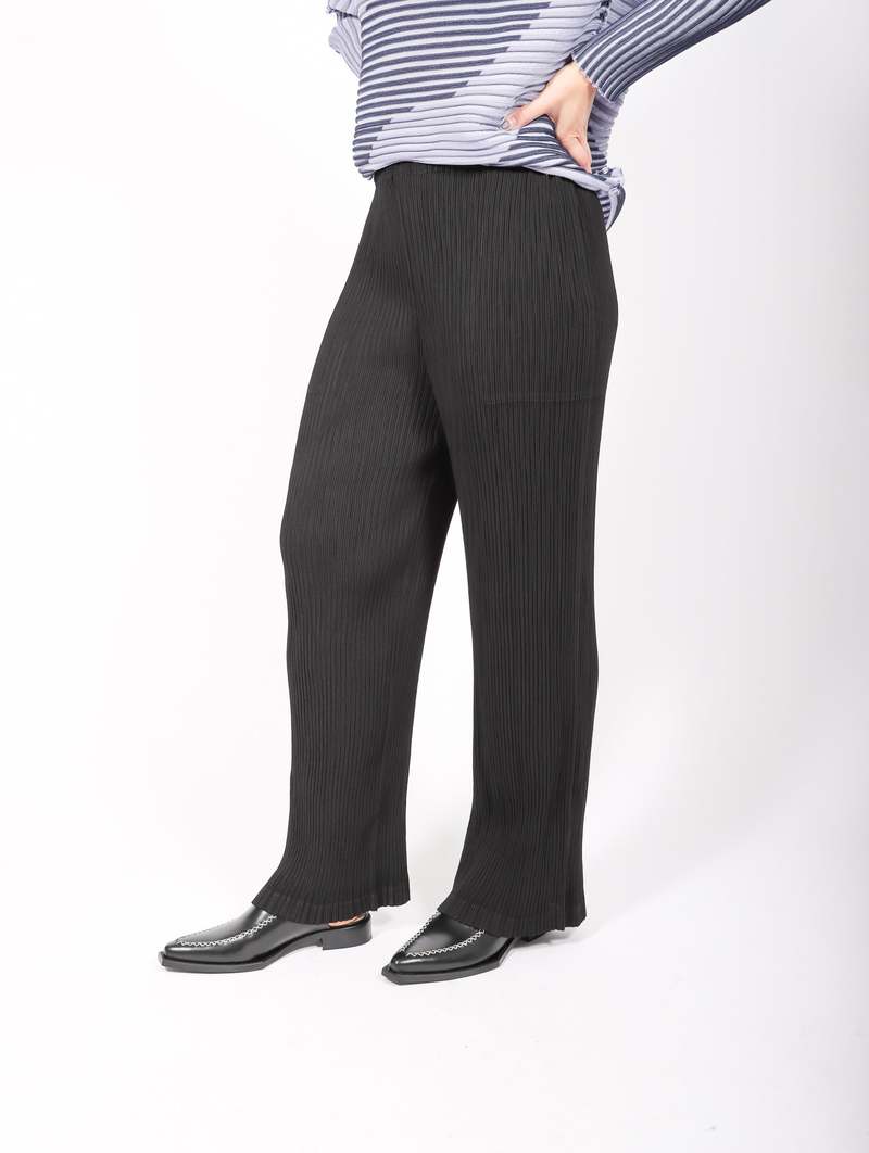 【送料&関税込】Issey Miyake hatching Pleats Pants Issey Miyake Trunk Show Hatching Pleats Pants - Black