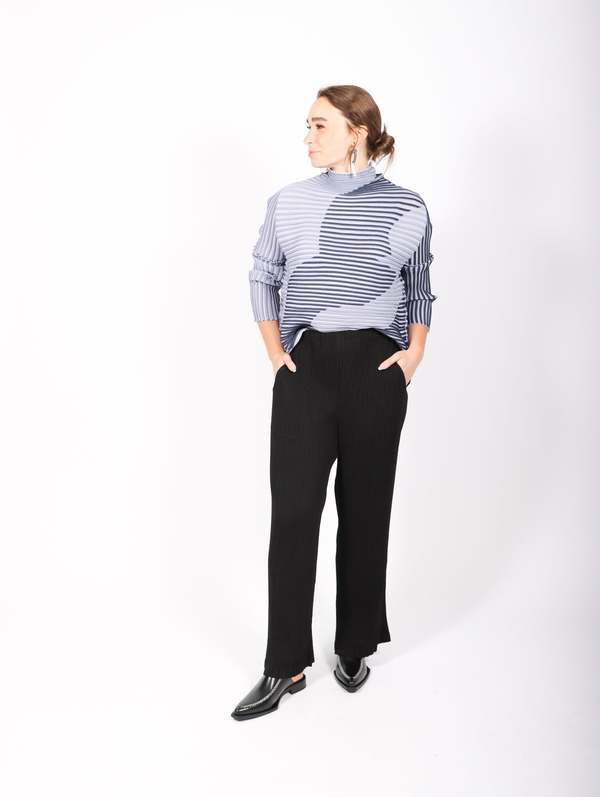 【送料&関税込】Issey Miyake hatching Pleats Pants Issey Miyake Trunk Show Hatching Pleats Pants - Black