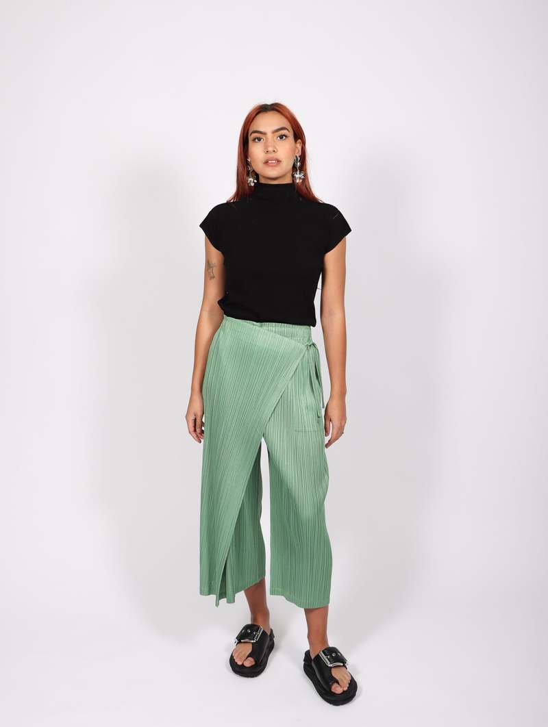 【mnem】MAMYU Pleated Skirt Pants Miu Miu Double-Waist Pleated Skirt - Bergdorf Goodman