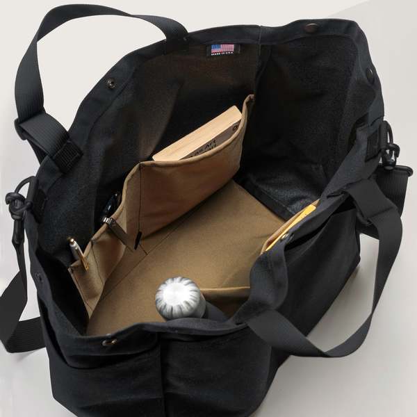 Bags In Progress Carry All Beach Bag - Black Khaki Pocket