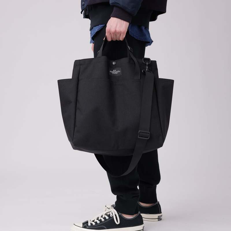 Bags In Progress Carry All Beach Bag - Black Khaki Pocket