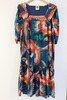 NAVY COLORFUL TOUCANS MIDI DRESS - Thumbnail 1
