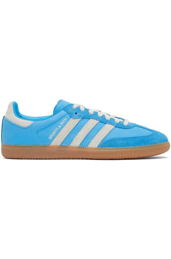 Sporty & Rich Blue adidas Originals Edition Samba OG Sneakers | Garmentory