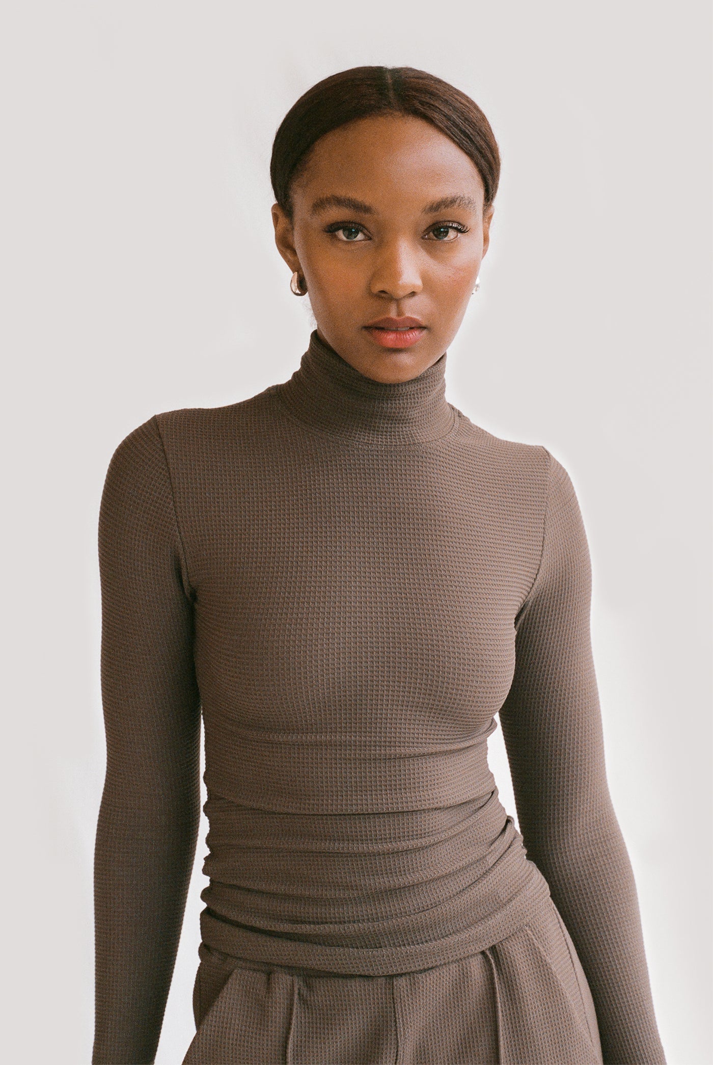 Gil Rodriguez Pris Thermal Mock Neck - Cafe | Garmentory
