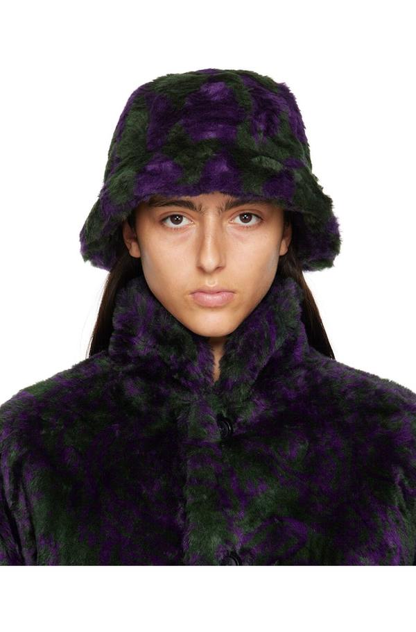 Needles Bermuda Hat - Faux Fur Leopard Needles Bermuda Hat - Green