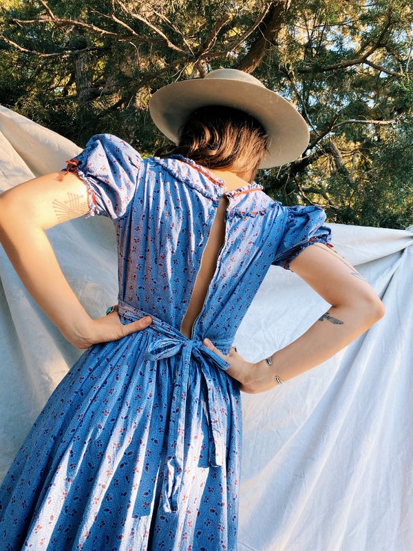 blue dress with white collar Cotton Mix Denim Collared Midi Dress – Odd Muse