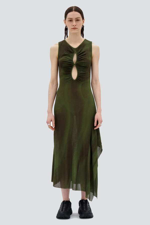 PH5 Rosie Ruched Tank Dress - Green Grove | Garmentory