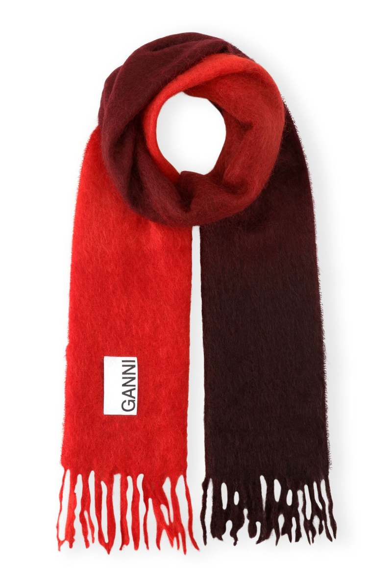 Ganni Mohair Gradient Scarf - Port Royale | Garmentory
