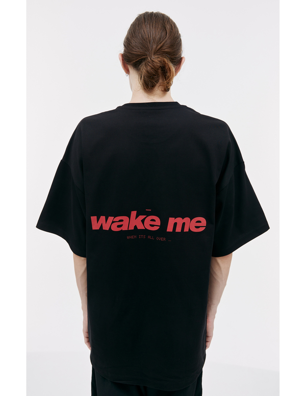 ★OAMC★ Wake Print Short Sleeve T-Shirt Black 23A28OAJ12COT OAMC Wake me printed t-shirt - Black | Garmentory