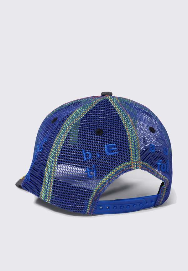 b.eautiful Soto Trucker Hat - Black Camo/Blue | Garmentory