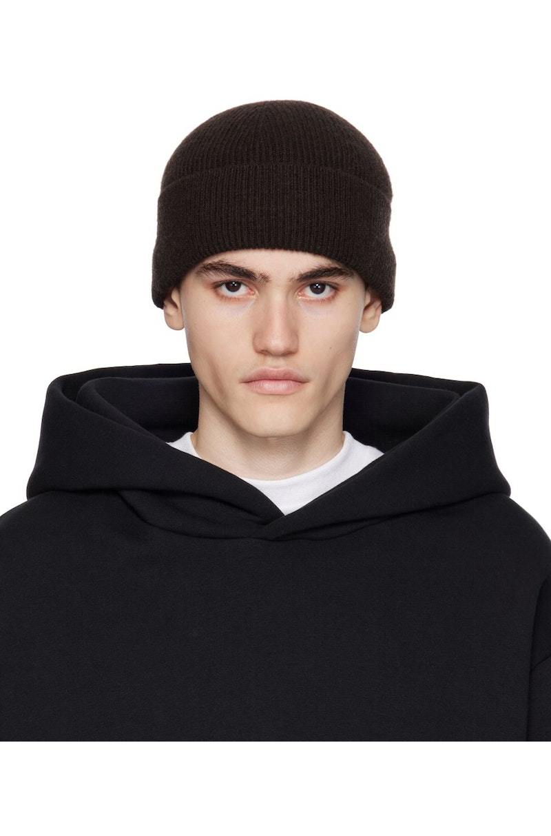 Acne Studios Brown Ribbed Beanie | Garmentory display picture 1