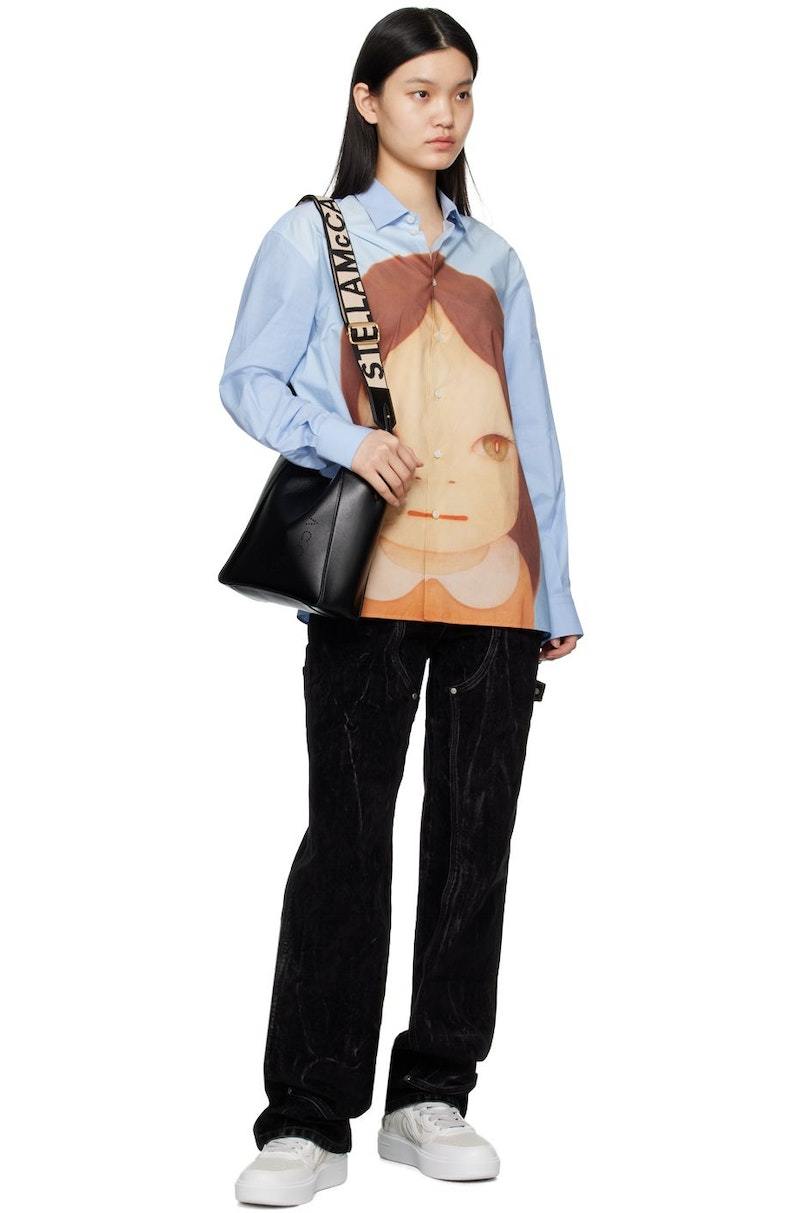 Stella McCartney Black Perforated Logo Shoulder Bag | Garmentory